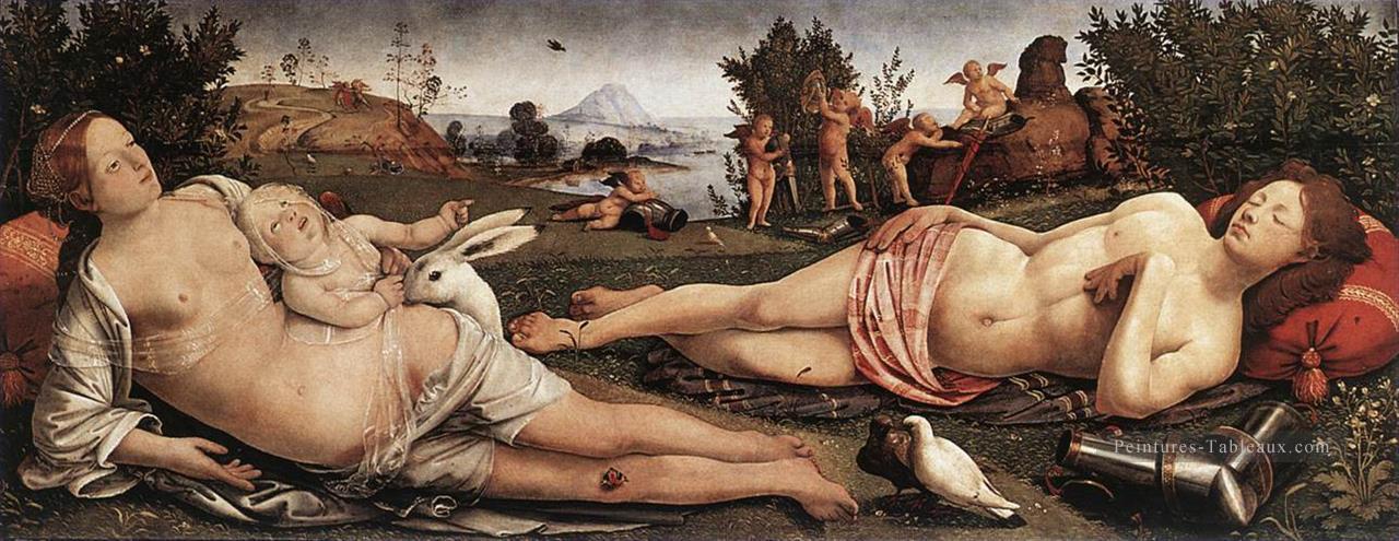 Vénus Mars et Cupidon 1490 Renaissance Piero di Cosimo Peintures à l'huile